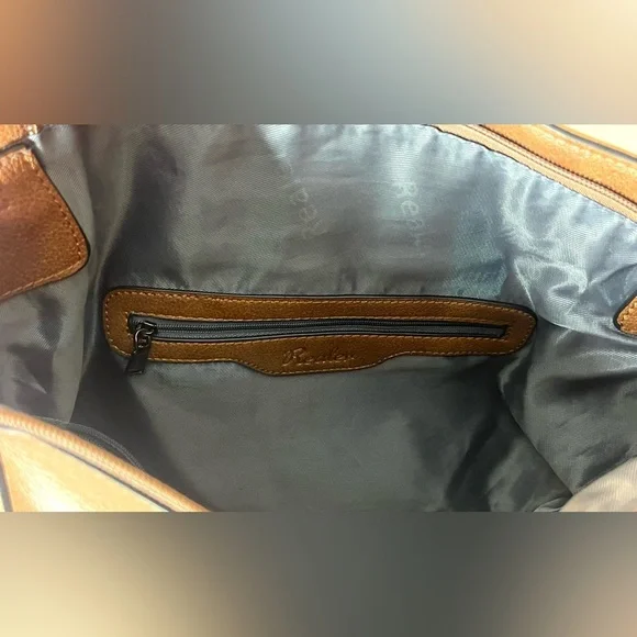 Realer Brown Faux Leather Bag Shoulder or Crossbody Purse Multiple Pockets - Picture 14 of 16